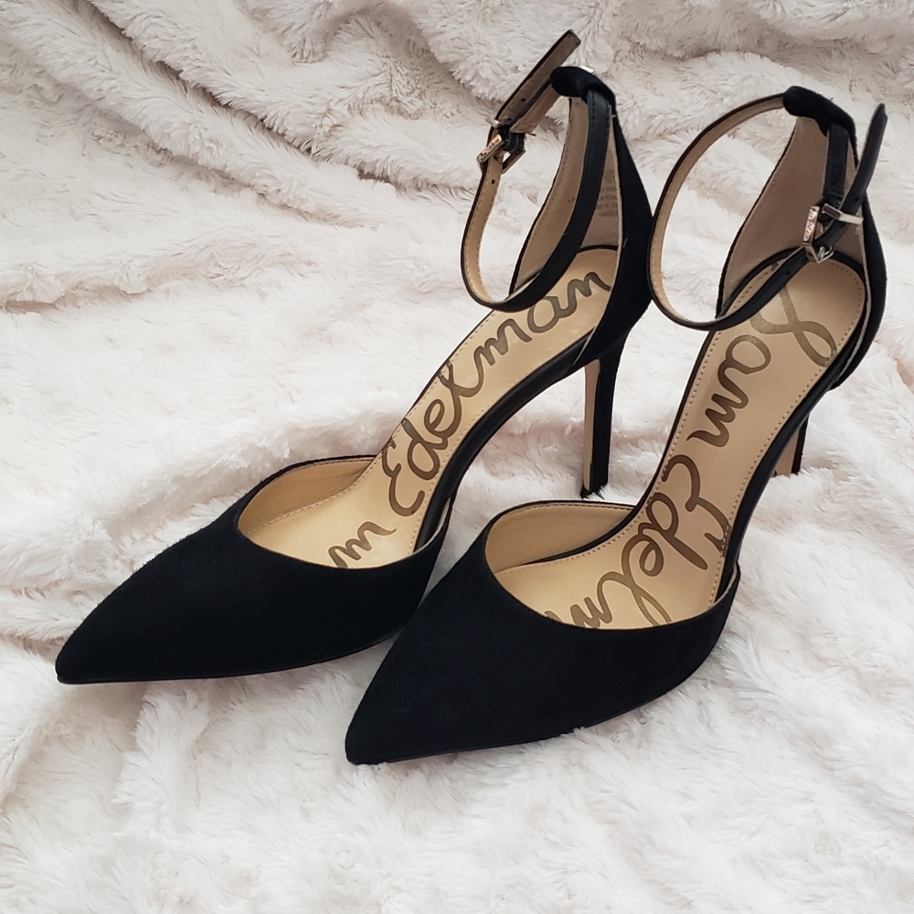 🌹Sam Edelman Black Suede Strap heel🌹